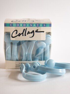 Vintage 1994 Set of 12 Plastic Shower Curtain Hooks | Collage Brand
